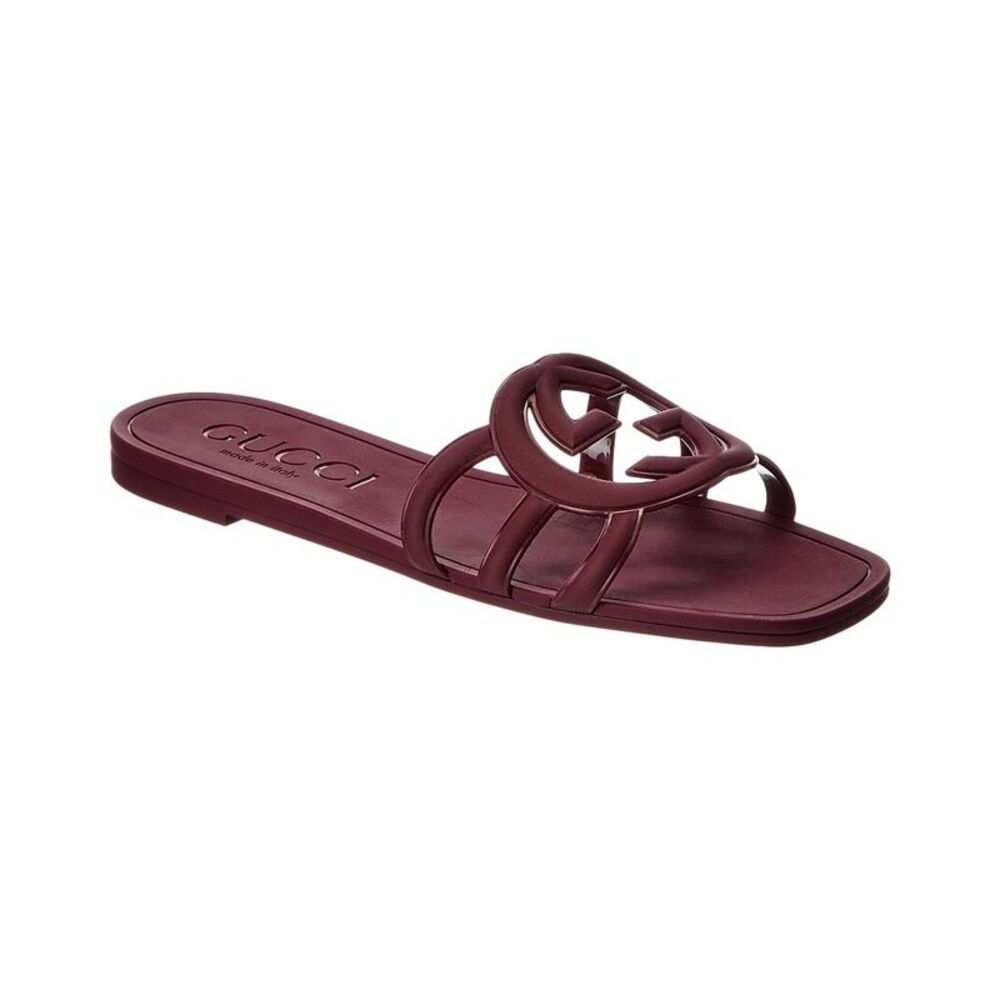 Gucci Interlocking G Rubber Sandal, Red
